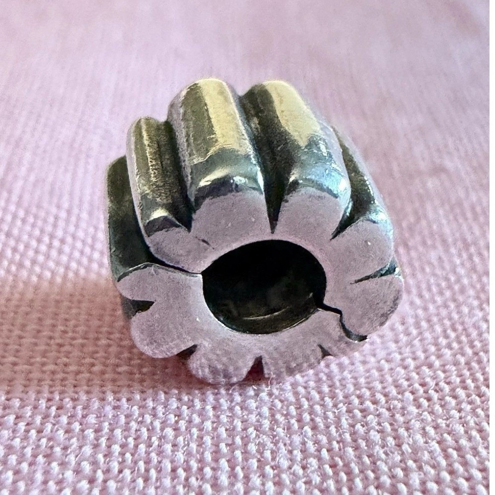 PANDORA Sterling Silver 925 ALE Ribbed Clip Charm 790163 Retired